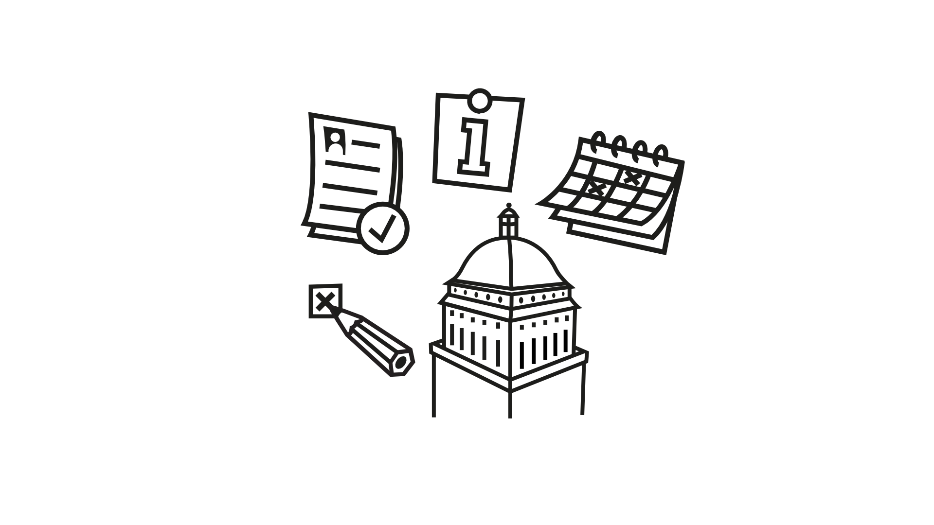 Symbolbild Icons Einschreibung